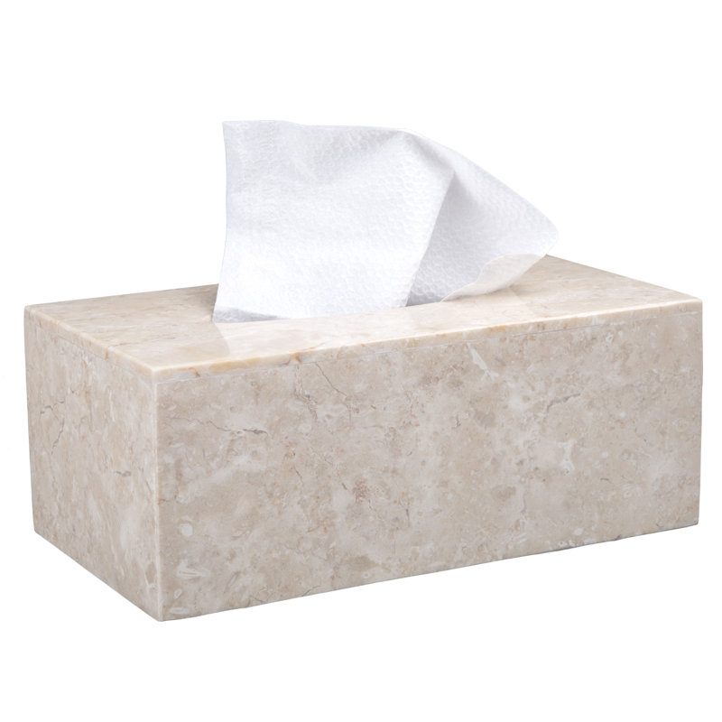 Canora Grey Rainsville Natural Marble Stone Rectangular Tissue Box